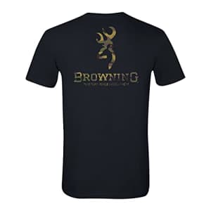 Browning Men's Graphic T-Shirt, Camo Over Under (Black), Small for $18