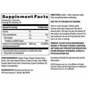 Amazon Brand - Solimo Vitamin B12 3000 mcg - Normal Energy Production and Metabolism, Immune System for $10