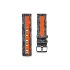 Fitbit Versa Family Accessory Band, Official Fitbit Product, Woven Reflective, Charcoal/Orange, for $33