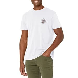 Billabong Men's Classic Short Sleeve Premium Logo Graphic Tee T-Shirt, White Rotor 2, Medium for $26