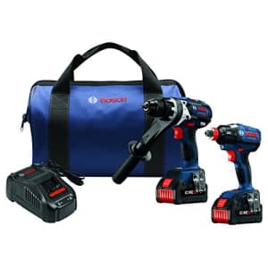 Bosch GXL18V-225B24 18V 2-Tool Combo Kit with Brute Tough 1/2 In. Hammer Drill/Driver and 1/4 In. for $300 Bosch GXL18V-225B24 18V 2-Tool Combo Kit with Brute Tough 1/2 In. Hammer Drill/Driver and 1/4 In. for $300