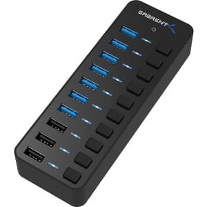 Sabrent 60W 10-Port Powered USB 3.0 Hub for $45 Sabrent 60W 10-Port Powered USB 3.0 Hub for $45