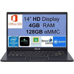 2021 Newest ASUS E410 14" Thin and Light Laptop Computer, Intel Celeron N4020 (up to 2.8GHz), 4GB for $289