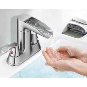 WaterSong Waterfall Bathroom Sink Faucet for $41