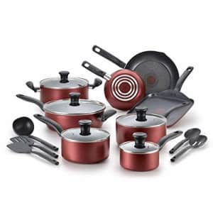 T-fal, Dishwasher Safe Cookware Set, 18 Piece, Red Initiatives Nonstick Inside for $79 T-fal, Dishwasher Safe Cookware Set, 18 Piece, Red Initiatives Nonstick Inside for $79