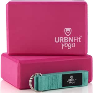 Urbnfit Foam Yoga Block 2-Pack w/ Strap for $5
