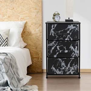 Sorbus Nightstand with 3 Drawers - Bedside Furniture & Accent End Table Storage Tower for Home, for $41