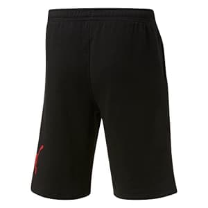 PUMA Men's Big Logo 10" Shorts, Cotton Black-High Risk Red, Small for $18