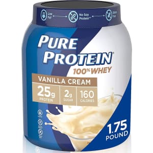 Pure Protein 1.75-lb. Whey Protein Powder for $10