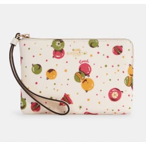 Coach Corner Zip Wristlet with Ornament Print for $20 in cart