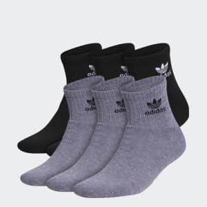 adidas Originals Trefoil Quarter Socks: 6 pairs for $14, 18 pairs for $32