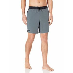 Under Armour Men's Standard Swim Trunks, Shorts with Drawstring Closure & Elastic Waistband, Pitch for $24