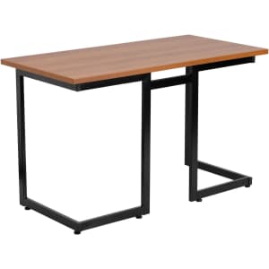 Flash Furniture Cherry Computer Desk w/ Black Metal Frame for $92