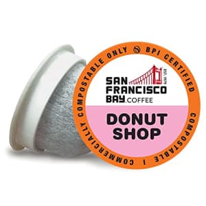 SF Bay Coffee Donut Shop 120 Ct Light Roast Compostable Coffee Pods, K Cup Compatible including for $63 SF Bay Coffee Donut Shop 120 Ct Light Roast Compostable Coffee Pods, K Cup Compatible including for $63
