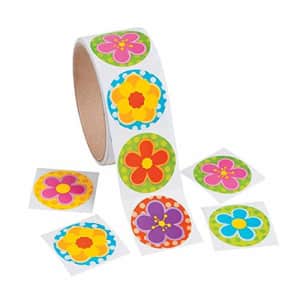 Fun Express Spring Bright Flower Stickers - 1 roll of 100 Stickers - School and Party Supplies for $6