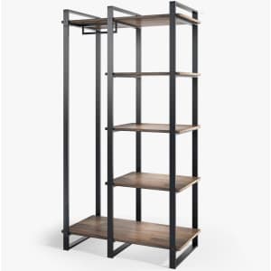 Zinus Brock 64" Acacia Wood and Steel Etagere Bookcase w/ Hanging Storage for $138