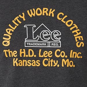Lee Jeans Lee Men's Short Sleeve Graphic T-Shirt, Workwear Logo-Heather Black, XX-Large for $25 Lee Jeans Lee Men's Short Sleeve Graphic T-Shirt, Workwear Logo-Heather Black, XX-Large for $25