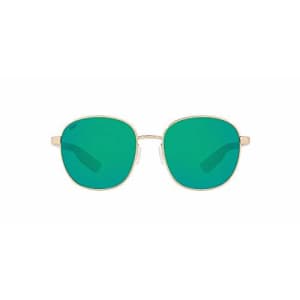 Costa Del Mar Women's Egret Sunglasses, Shiny Gold/Green Mirrored Polarized, 55 mm for $219
