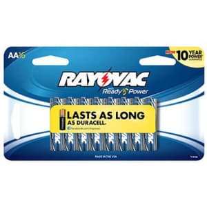 Rayovac Alkaline AA Batteries, 815-16SCF, 16-Pack for $19 Rayovac Alkaline AA Batteries, 815-16SCF, 16-Pack for $19