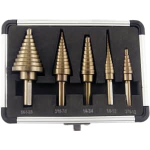 Co-Z 5-Piece Spiral Grooved Step Drill Bit Set for $16