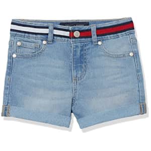Tommy Hilfiger Girls' 5-Pocket Stretch Denim Shorts, Nolita Wash, 4T for $13