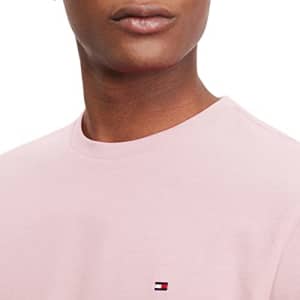 Tommy Hilfiger Men's T Shirt Original Short Sleeve Tee, B0459 Pink Heather, XS for $15