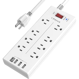Qinlianf 8-Outlet 4-USB Surge Protector Power Strip for $18