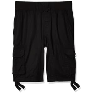 Southpole Big Boys' Jogger Shorts with Cargo Pockets in Basic Solid Colors, Black (New), X-Large for $17