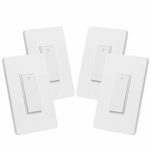 Geeni GN-WW407-199 TAP, White, 4 Pack-No Hub Neutral Wire-Smart Light Switch Works with Amazon for $60