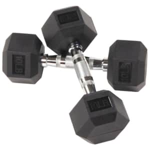 BalanceFrom Rubber-Encased Hex Dumbbell Pair from $29