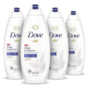 Dove 22-oz. Body Wash 4-Pack for $13 via Sub & Save Dove 22-oz. Body Wash 4-Pack for $13 via Sub & Save