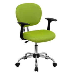 Flash Furniture Mid-Back Apple Green Mesh Padded Swivel Task Office Chair with Chrome Base and Arms for $112