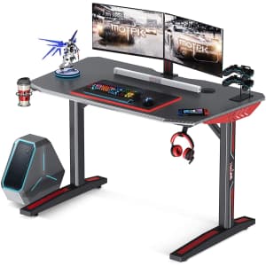 Motpk 40" Carbon Fiber Gaming Desk with Cup Holder for $90 Motpk 40" Carbon Fiber Gaming Desk with Cup Holder for $90