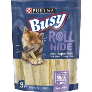 Purina Busy Real Beefhide Dog Chew 9-Count Pouch for $9