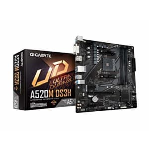 Gigabyte A520M DS3H (AMD Ryzen AM4/MicroATX/5+3 Phases Digital PWM/Gaming GbE LAN/NVMe PCIe 3.0 x4 for $71