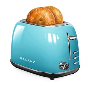 Galanz Retro 2-Slice Toaster 1.5" Wide Slot with 6 Browning Levels, Dust cover Removable Crumb for $41