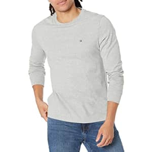 Tommy Hilfiger Men's Long Sleeve Graphic T Shirt, B10 Grey Heather, 3X-Large for $22