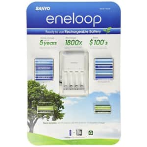 Sanyo Eneloop Ni-MH Charger and 8 Rechargeable AA and 4 Rechargeable AAA Batteries for $40