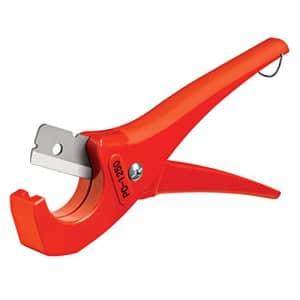 RIDGID 23488 Model PC-1250 Single Stroke Plastic Pipe and Tubing Cutter, 1/8-inch to 1-5/8-inch for $20
