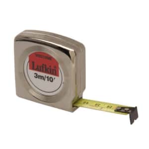 Crescent Lufkin 1/2" x 3m/10' Mezurall Chrome Case SAE/Metric Yellow Clad Power Return Tape Measure for $11