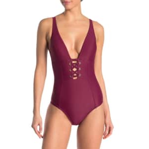 Mossimo Women's Splash Plunge Lace-Up One-Piece Swimsuit for $20 Mossimo Women's Splash Plunge Lace-Up One-Piece Swimsuit for $20