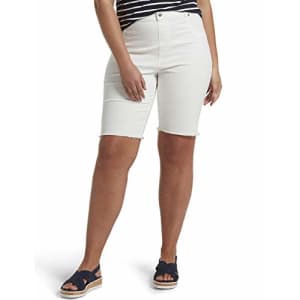 HUE Women's Ultra Soft Denim High Waist Bermuda Shorts, White, Medium for $32 HUE Women's Ultra Soft Denim High Waist Bermuda Shorts, White, Medium for $32