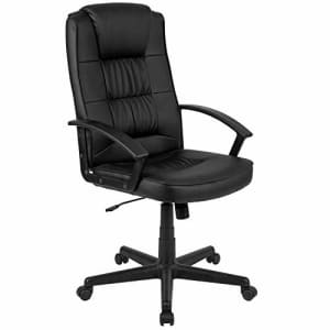 Flash Furniture Flash Fundamentals High Back Black LeatherSoft-Padded Task Office Chair with Arms for $87 Flash Furniture Flash Fundamentals High Back Black LeatherSoft-Padded Task Office Chair with Arms for $87