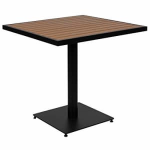 Flash Furniture Outdoor Patio Bistro Dining Table with Faux Teak Poly Slats, 30"" Square for $221