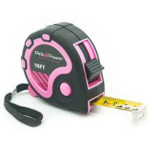 Pink Power 16ft Pink Tape Measure - Pink Measuring Tape Measure for Womens Tool Kit with for $13