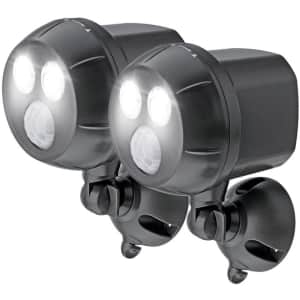 Mr. Beams 400-Lumen LED Weatherproof Wireless Spotlight w/ Motion Sensor 2-Pack for $50
