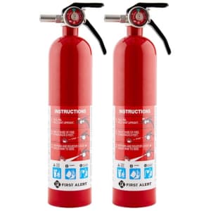 First Alert Rechargeable Residential Fire Extinguisher 2-Pack for $30 First Alert Rechargeable Residential Fire Extinguisher 2-Pack for $30