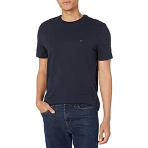 Tommy Hilfiger mens Tommy Hilfiger Men's Flag Crew Neck Tee T Shirt, Sky Captain, Small US for $15