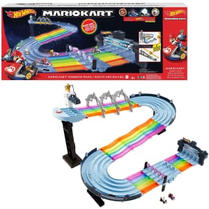 Hot Wheels Mario Kart Rainbow Road Raceway for $120