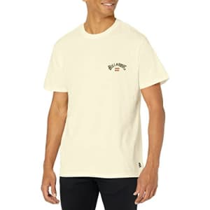 Billabong Men's Classic Short Sleeve Premium Logo Graphic Tee T-Shirt, Arch Fill Off White, Medium for $26